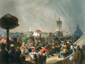 Public festivities following the coronation of Tsar Alexander II, Khodynka Field, Moscow, 1856