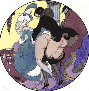 Teacher Assaulting His Pupil, Plate 26 from The Pleasures of Eros by Mihaly von Zichy