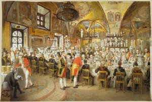 Ceremonial Dinner in the Palace of the Facets in the Moscow Kremlin (1883-1895) by Mihály Zichy