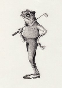 Frog In Vintage Golf Attire