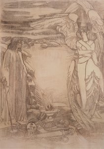 Illustration for the Poem Prophet by A. Pushkin by Mikhail Aleksandrovich Vrubel