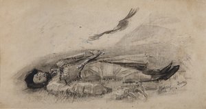 Illustration to the Poem Ismail-Bey by M. Lermontov by Mikhail Aleksandrovich Vrubel