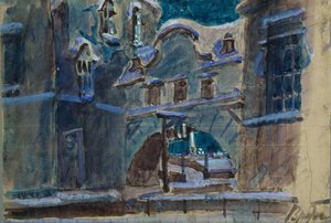 Stage design for the opera The Queen of Spades by P. Tchaikovsky, 1901