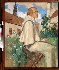 Portrait of Johann Gregor Mendel, monk and Czech botanist, founder of genetics by Mikhail Dmitrievich Ezuchevsky