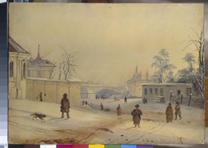 Vladimir Hill in Kiev. Snowy Landscape