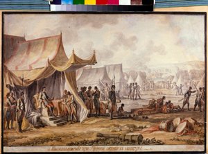 Great Northern War - Russo-Turkish War of 1710-1711: Peter I of Russia on the Prut River During the Signing of the Treaty of Prut in July 1711 with the Ottoman Army