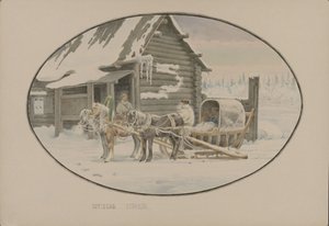 Postal station, 1862 by Mikhail Stepanovich Znamensky
