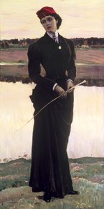 Portrait of Olga Nesterova or, Woman in a Riding Habit, 1906 by Mikhail Vasilievich Nesterov
