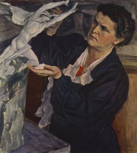 Portrait of Soviet sculptor Vera Mukhina by Mikhail Vasilievich Nesterov