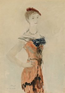 Lady with a Red Beret by Mikhail Xenofontovich Sokolov