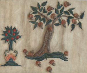 Embroidered Bed Hanging by Mildred E. Bent