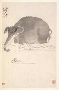 Elephant, Horse, and Hare by Min Zhen