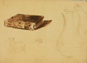 Sheep, Vase, Book Studies by Miner Kilbourne Kellogg
