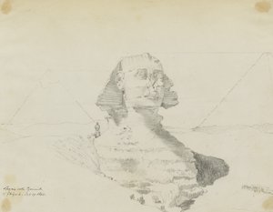 Sphinx with Pyramids of Giza, Egypt