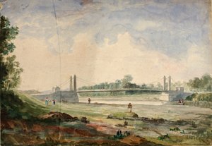 Suspension Bridge over the Arno, near the Cascine, Florence