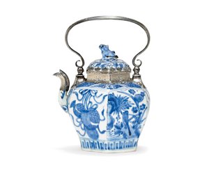 Blue and White Teapot and Cover by Ming Dynasty Chinese School