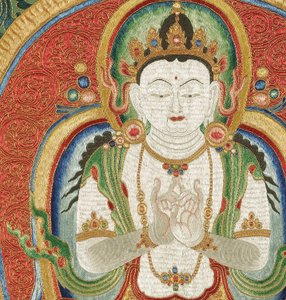 Imperial Embroidered Silk Thangka (detail)