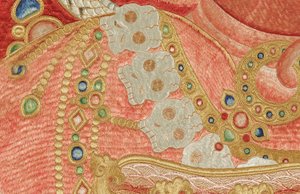 Detail of Imperial Embroidered Silk Thangka by Ming Dynasty Chinese School