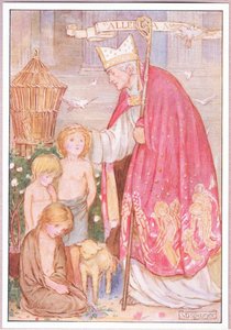 "Angles call ye them" he said. "Nay angels rather". St Augustine by Minnie Didbin Spooner