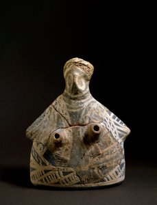 Terracotta vase in the shape of a woman from the necropolis of Mallia in Crete. 2200-2000 BC