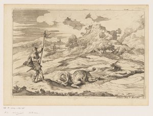 Landscape with St. George and the Dragon (Landscapes after Titian) by Moise Jean Baptiste Fouard