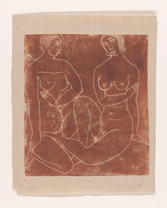 Two Naked Sitting Women by Moissej Kogan