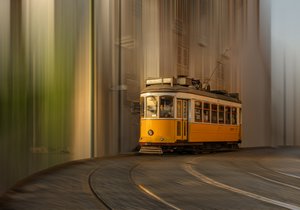 Yellow Tram in Motion by Molly Fu APA