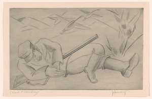 Sleeping Hunter by Mommie Schwarz (signed by artist)