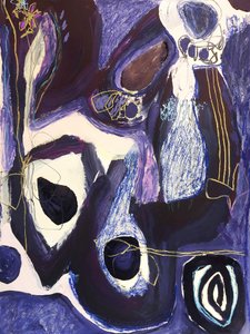 Abstract Purple Fluidity by Monika Riethmueller