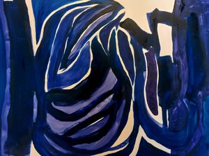Deep Blue Abstraction by Monika Riethmueller