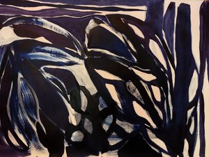 Fluid Navy Abstraction by Monika Riethmueller