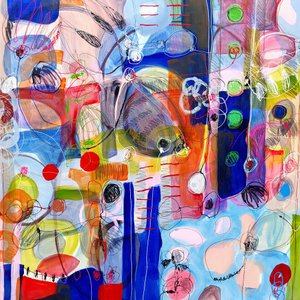 Vibrant Abstract Fish by Monika Riethmueller