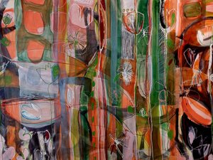 Vibrant Abstract Garden by Monika Riethmueller