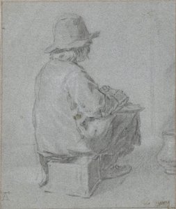 Boy Sitting on a Stool by Monogrammist AT of AF