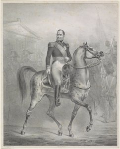 Equestrian Portrait of William I Frederick, King of the Netherlands by Monogrammist CM (Nederland)
