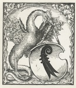 Dragon with the Coat of Arms of Basel by Monogrammist DS (graveur) (attributed to)
