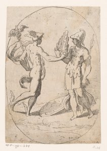 Mercury and Bellona by Monogrammist FP (Italië; 16e eeuw)