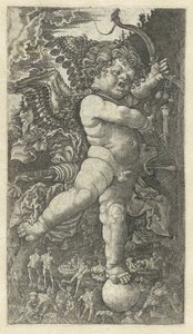 Angry Cupid on a Ball by Monogrammist HL