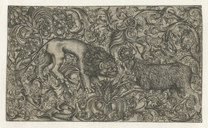Ornament with Lion and Ram by Monogrammist HW