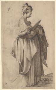 Female Figure Holding a Cushion, 1643