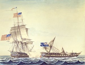 Naval engagement between the U.S Frigate Constitution and H.M Frigate Java