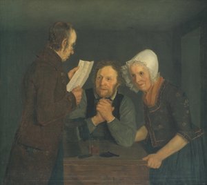 A Schoolmaster Reading Aloud a Letter to an Old Couple from Their Son Abroad
