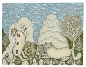 Cats in the Snow by Morris Hirshfield