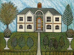 Home with Water Fountains by Morris Hirshfield