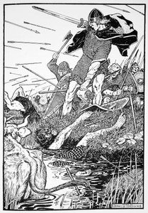 King Magnus in the marsh at Downpatrick, Ireland
