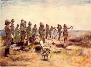 Lord Roberts and Staff Watching the Battle of Osfontein