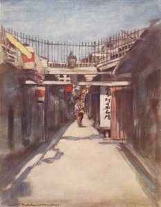 The Street with the Gallery by Mortimer L Menpes
