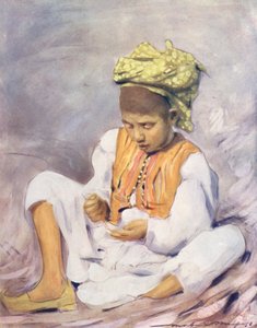 World’s Children: Indian, Threading Beads by Mortimer Ludington Menpes