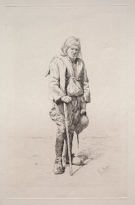 Man with Walking Stick by Mortimer Menpes