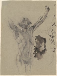Study of the Figure and Head of Christ in Christ on the Cross and Mary Magdalene by Mose Bianchi